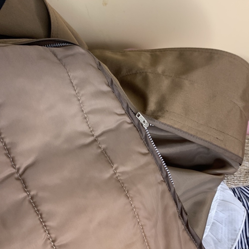 Vintage Oleg Cassini Dark Tan All Weather Thermolite Insulated Trench … - Picture 15 of 16
